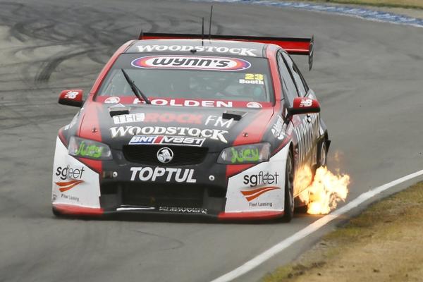 Andy Booth racing the Woodstock Racing Commodore at the BNT V8 SuperTourers second round in Christchurch 10 March